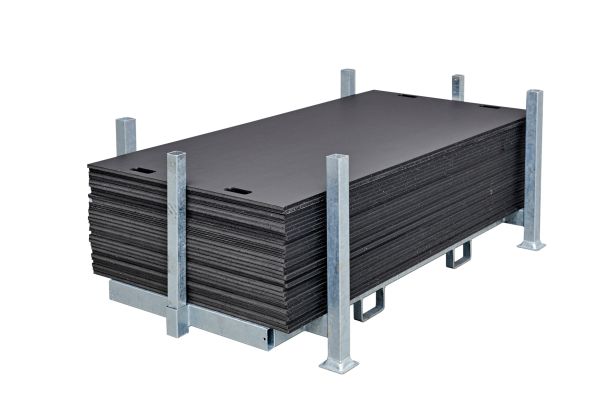 Storage box filled with ground protection mats | 200x100x1.5 | HD